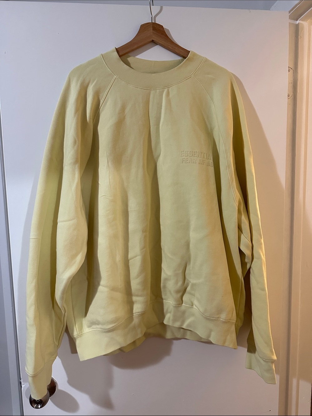 Essentials Men's Crewneck Sweatshirt in Light Yellow